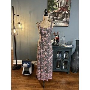 Angie floral maxi dress size small gray